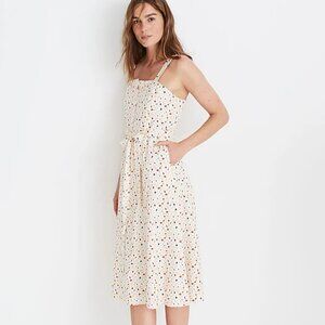 Madewell Cream Square-Neck Tank Midi Dress in Terrazzo 6